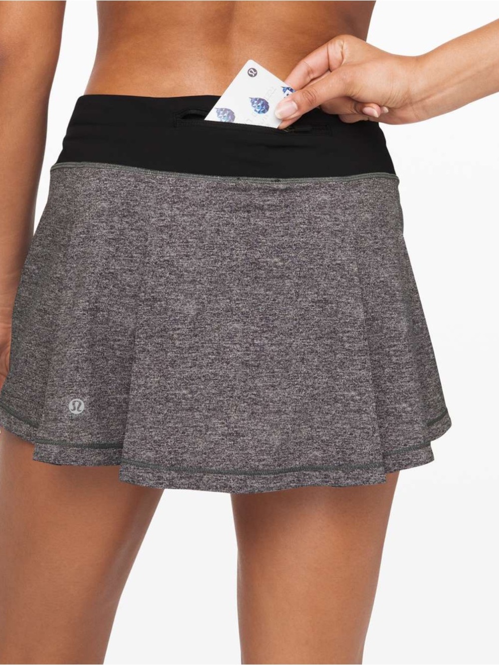 Lululemon Pace Rival Skirt Regular No Panels 13" Heather Lux Multi Black / Black - Picture 4 of 12
